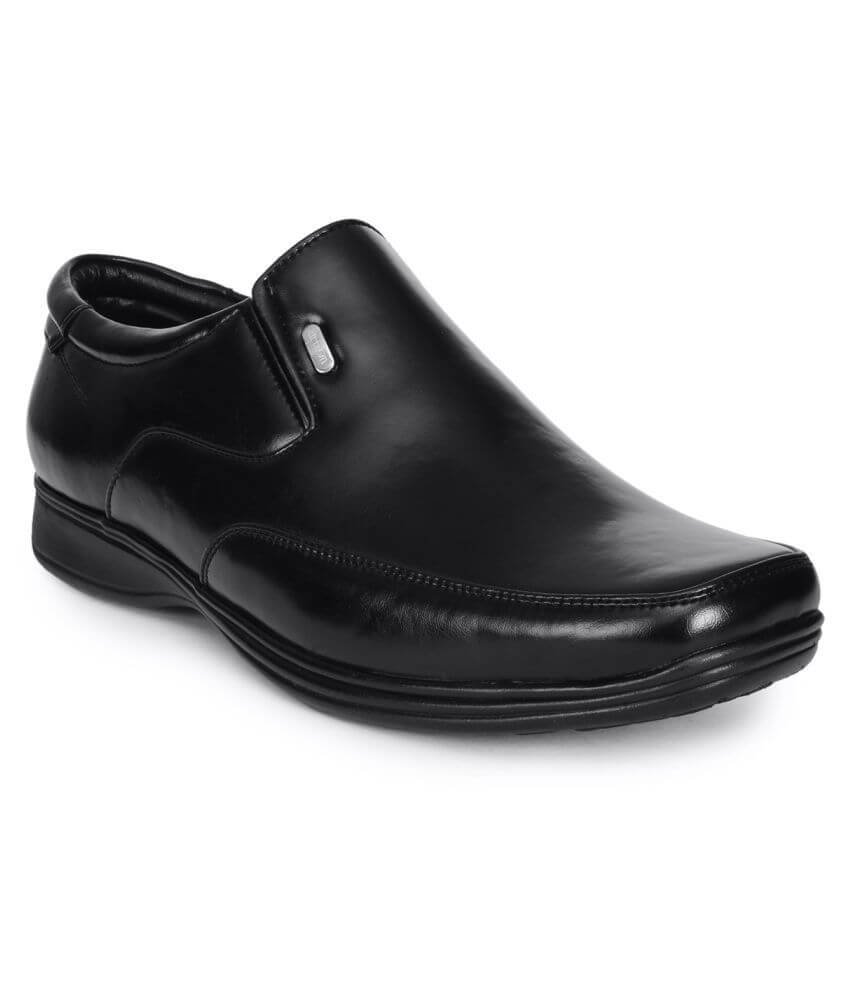 Action Slip On Artificial Leather Black Formal Shoes